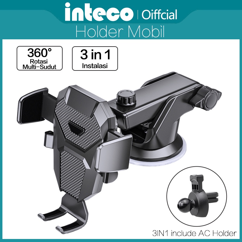 Holder Mobil Jepit 3in1 Dashboard kaca Ventilasi AC 360 derajat Car Holder Original