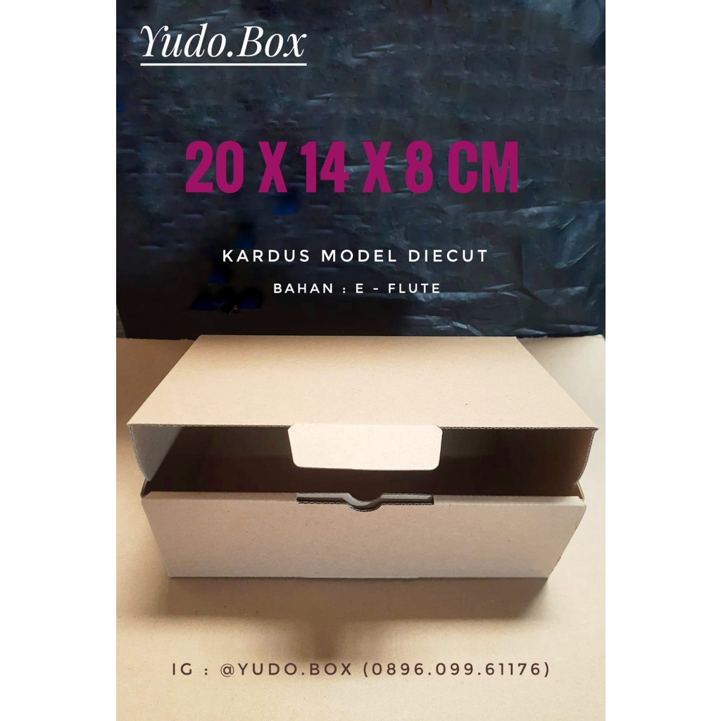 

Kardus karton uk. 20 x 14 x 8 cm...die cut box kotak Souvenir -dll