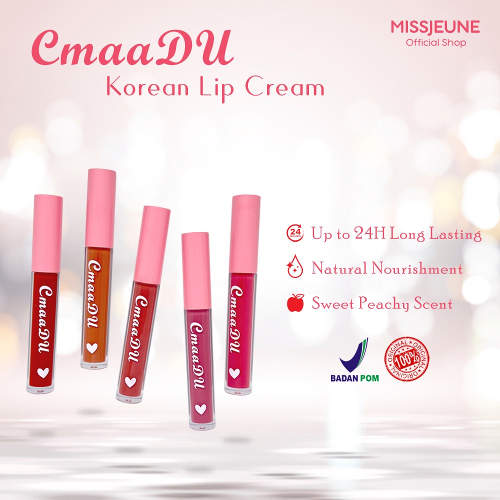 BPOM CMAADU KOREAN LIPCREAM Lip Cream Lembut Korea Anti Bibir Kering Waterproof Transferproof Long Lasting