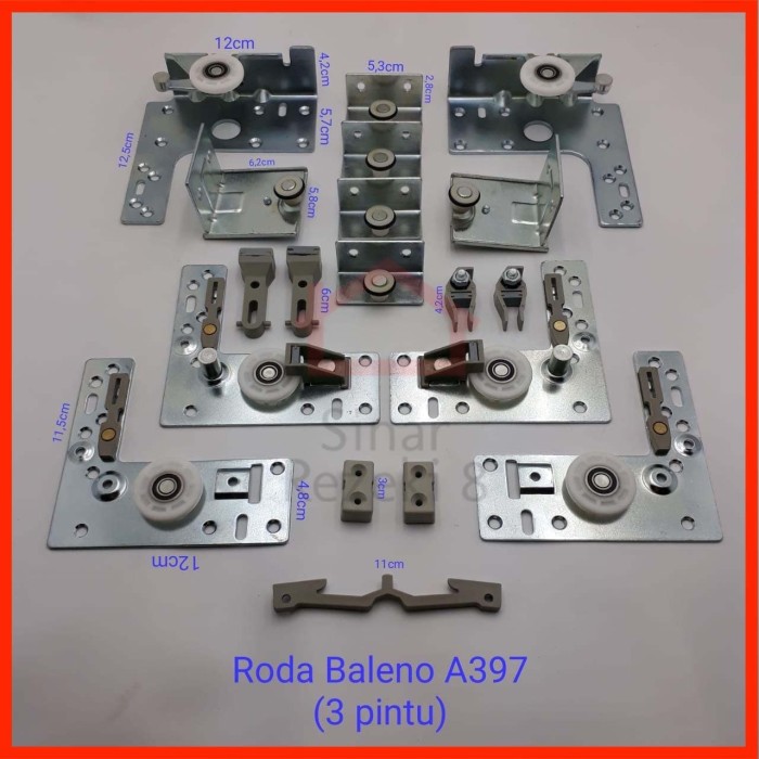 Roda Rel Sliding Baleno A397 3 Pintu / Lemari Geser