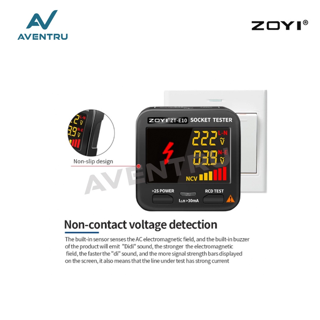 Zoyi ZT-E2 Digital Smart Socket Tester Voltage Test Socket Detector AC