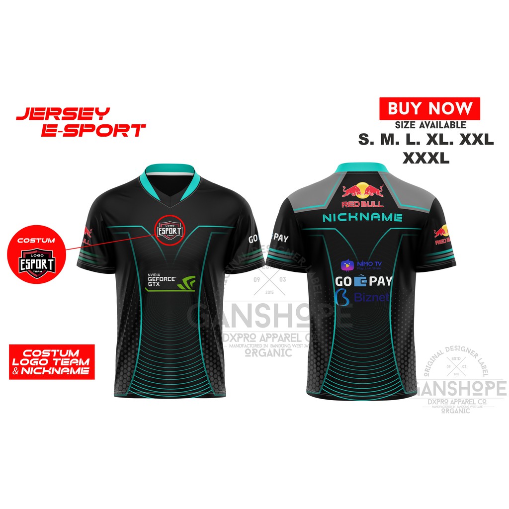 BAJU KAOS JERSEY GAMING CUSTOM SQUAD  ML FREE FIRE AOV PUBG  GRATIS NICKNAME DAN LOGO - MORVIN