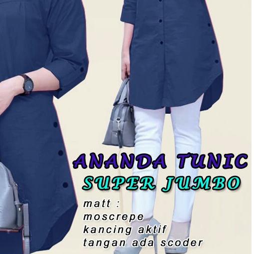 WWW L, XL, XXL, 3XL - TUNIK ANANDA JUMBO, PAKAIAN MUSLIM JUMBO, TUNIK WANITA MUSLIM JUMBO