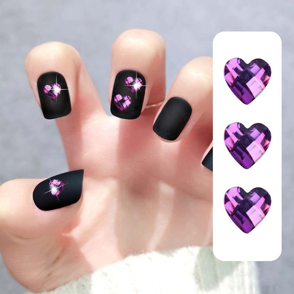 AUGUSTINA Agustina Aurora Nail Art Rhinestones Symphony Fashion Berbentuk Tidak Teratur Cinta Hati Segitiga Hiasan Kuku 3D Perhiasan Kuku