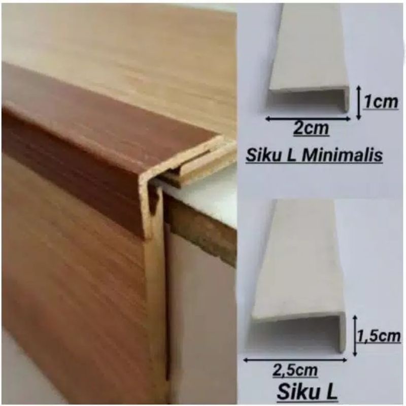 WLL LIST SIKU L / SIKU TANGGA PVC / LIS M PARKIT / ENDING PVC /SKIRTING LANTAI