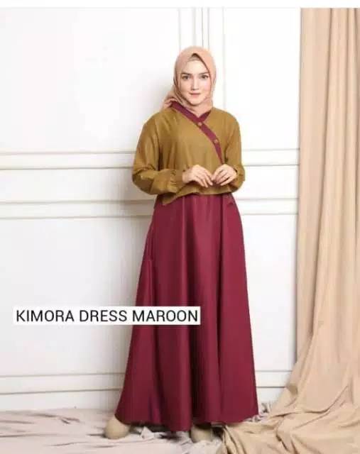 Hanura maxy baju gamis pakaian wanita dress fashion muslim