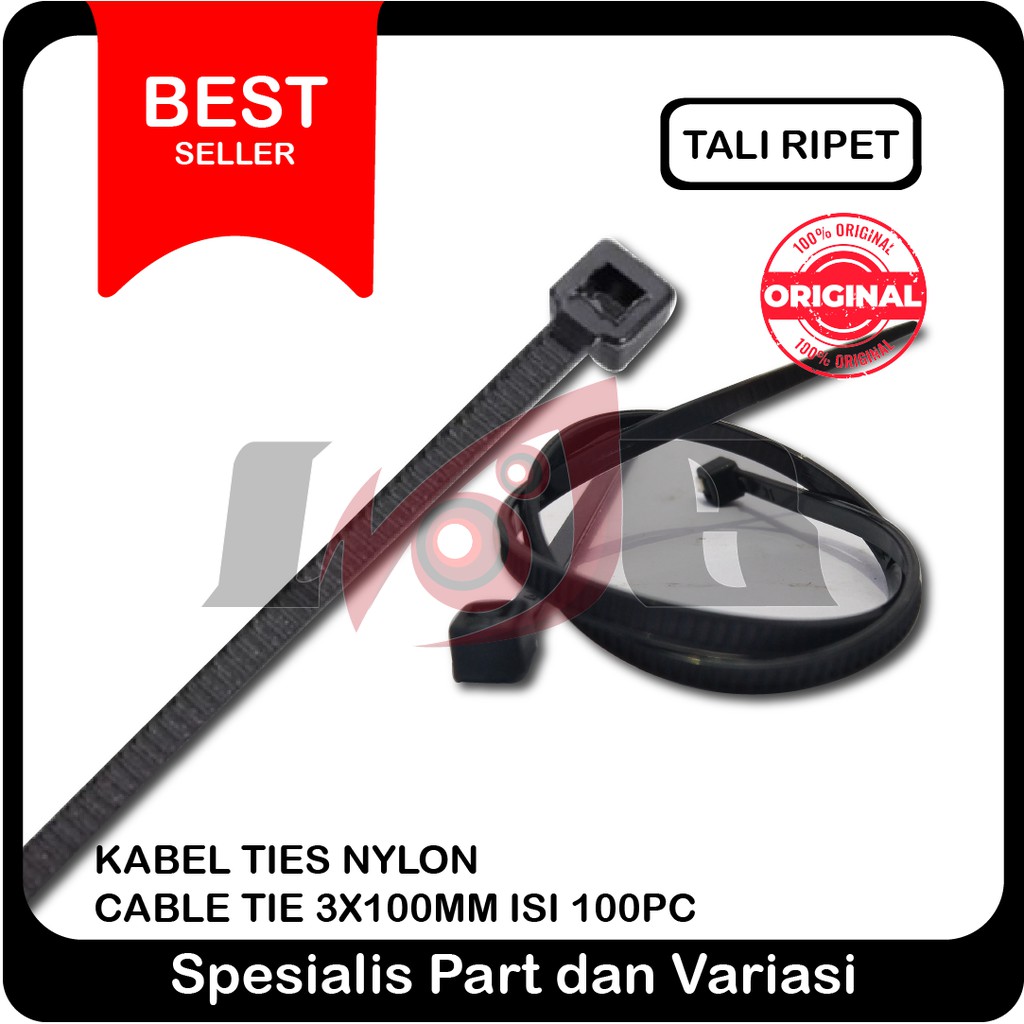 10cm Tali Ripet Kabel Ties Nylon Cable Tie 3x100mm Isi 100pcs