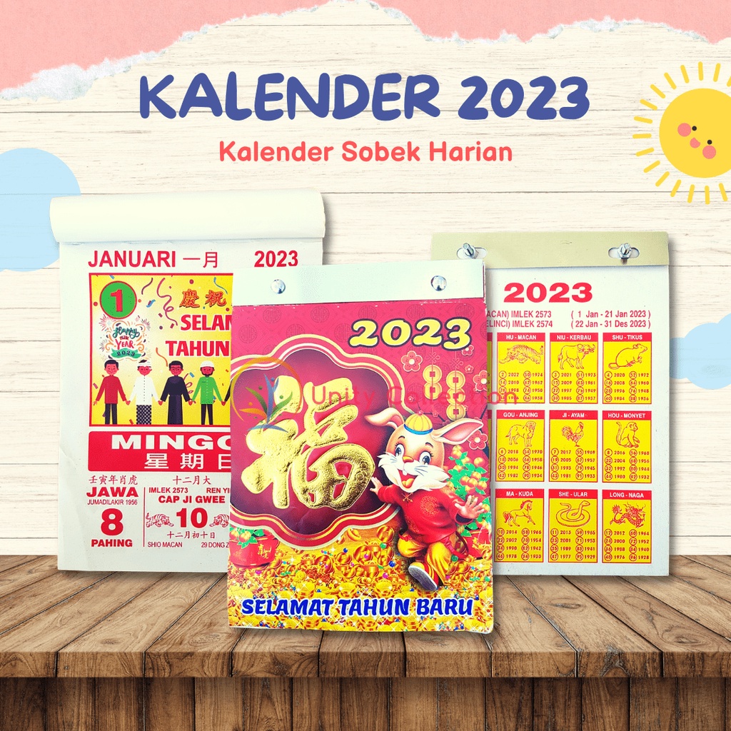 Kalender Harian 2023 Kalender Sobek Arab Jawa China