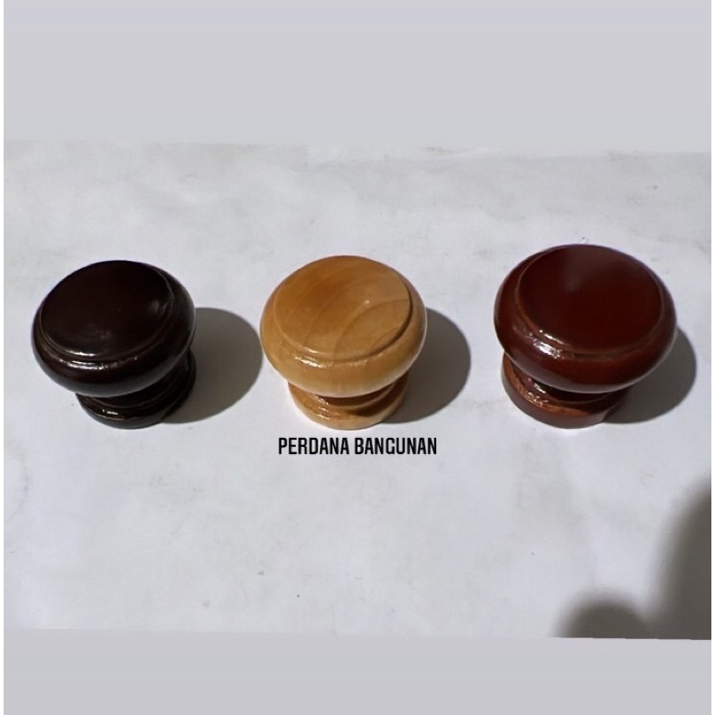 HANDLE KNOB KAYU /TARIKAN BULAT KAYU KECIL / TARIKAN LEMARI ATAU LACI / HANDLE KAYU