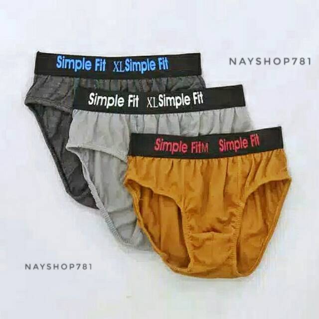 (3 pcs) Celana dalam pria simple fit/cd dewasa simple fit jumbo/cd cowok M-L3