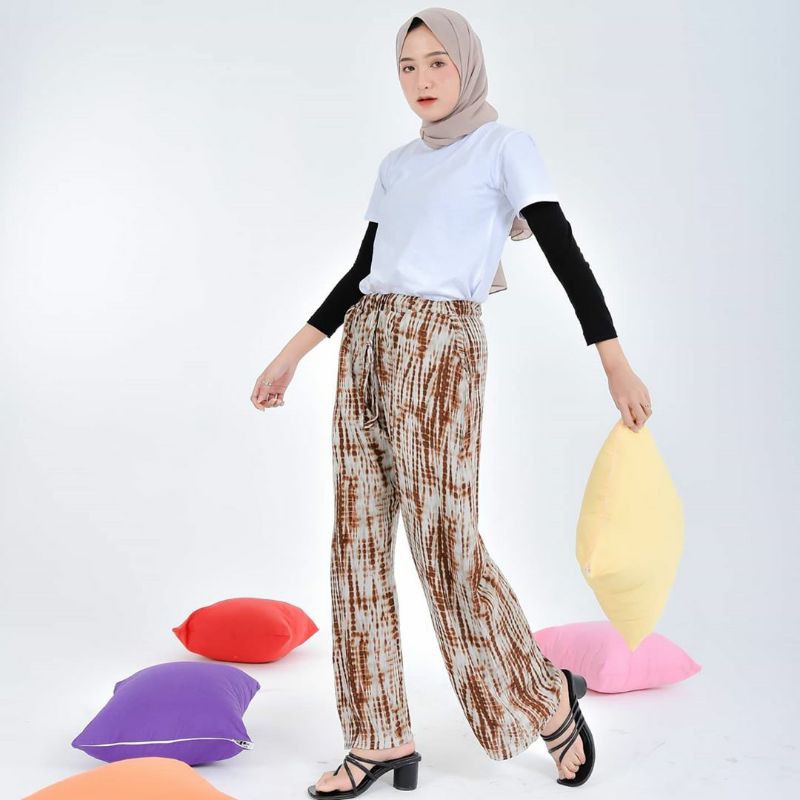 PAKAIAN WANITA LAZY KULOT PANTS CELANA CASUAL RAYON PREMIUM