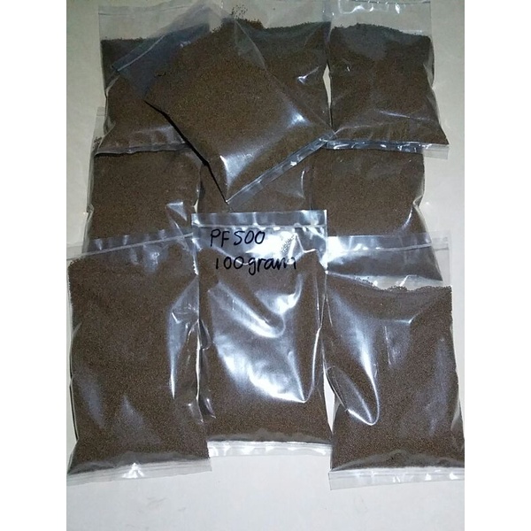 Pelet pf500 repack 100gr ms prima feed pf 500 pakan cupang guppy molly ikan hias 100gram