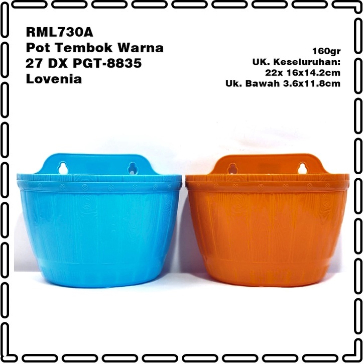 RML730A Pot Tembok/Pot Tanaman Warna 27 DX PGT-8835 Lovenia