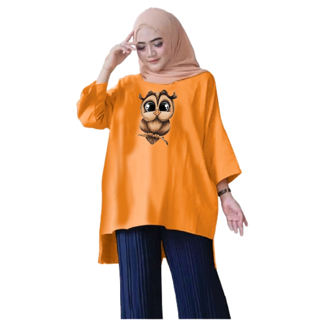 Tunik Jumbo OWL Burung Hantu 04 / Atasan Wanita XL,XXL