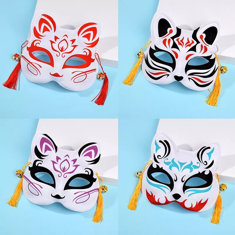 [BISA COD] Topeng Anime Cosplay Kitsune Bunkasai Anbu Rubah Demon Slayer