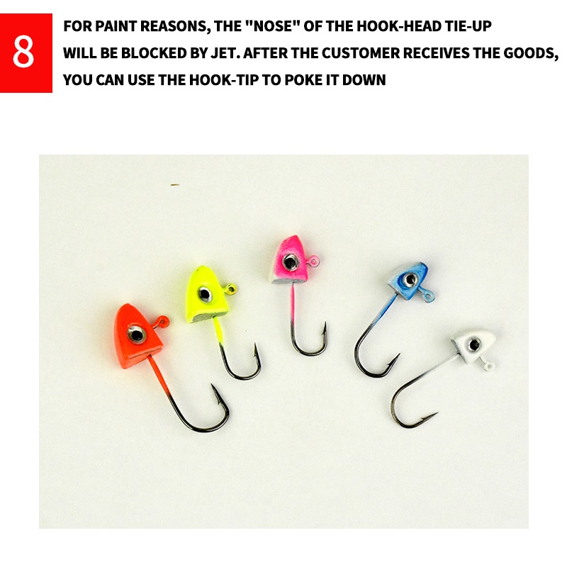 35 Pcs 2g-5g Colorful Fish Hook Lead Hook Multi-type Set 3D Eye Lead Hook