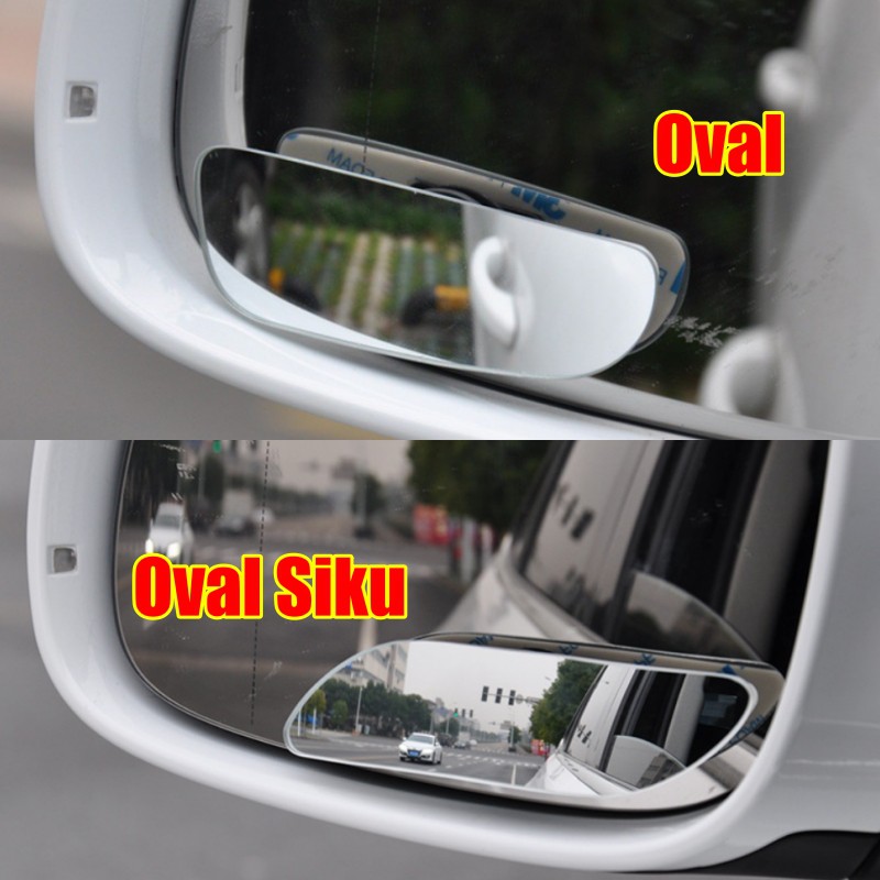 Kaca Cembung Spion Mobil PERSEGI PANJANG OVAL TANPA BINGKAI Non Frame mini Mirror