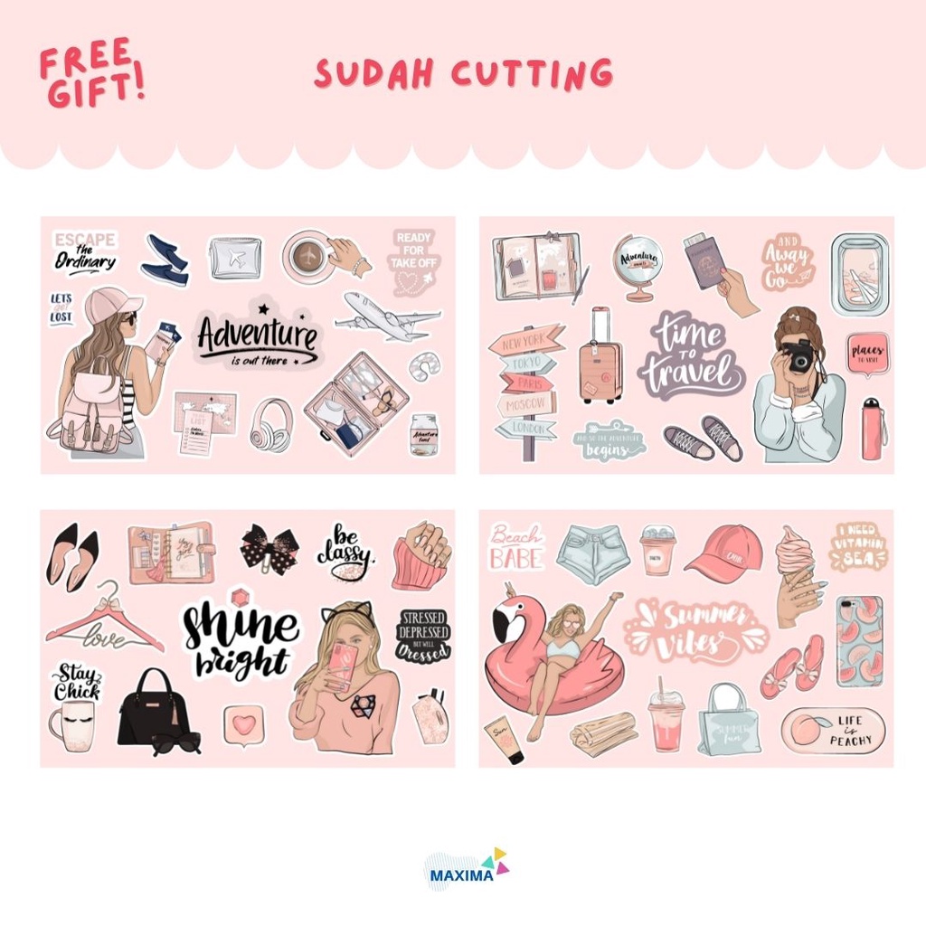 

Sticker Aesthetic Cutting Sticker Jurnal Scrapbook Case Hp