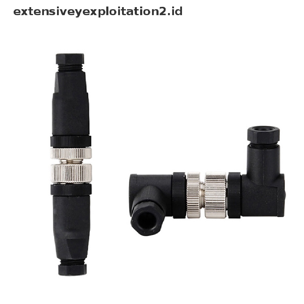 1pc Konektor Sensor M12 3per4/5pin Male/Female Sudut Lurus/Kanan