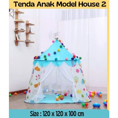 TENDA BERMAIN ANAK HOUSE CASTLE MODEL 2 PINTU TENDA LIPAT