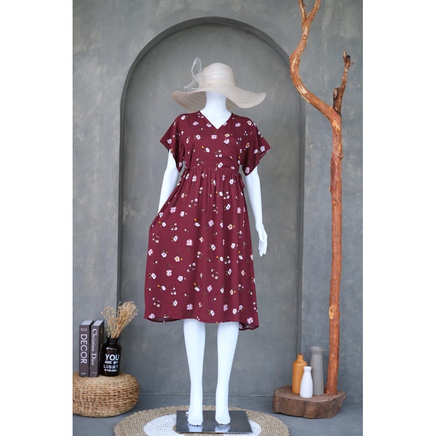 Hana Dress (Daster Kekinian Model Kimono Selutut Bumil/Busui Friendly)