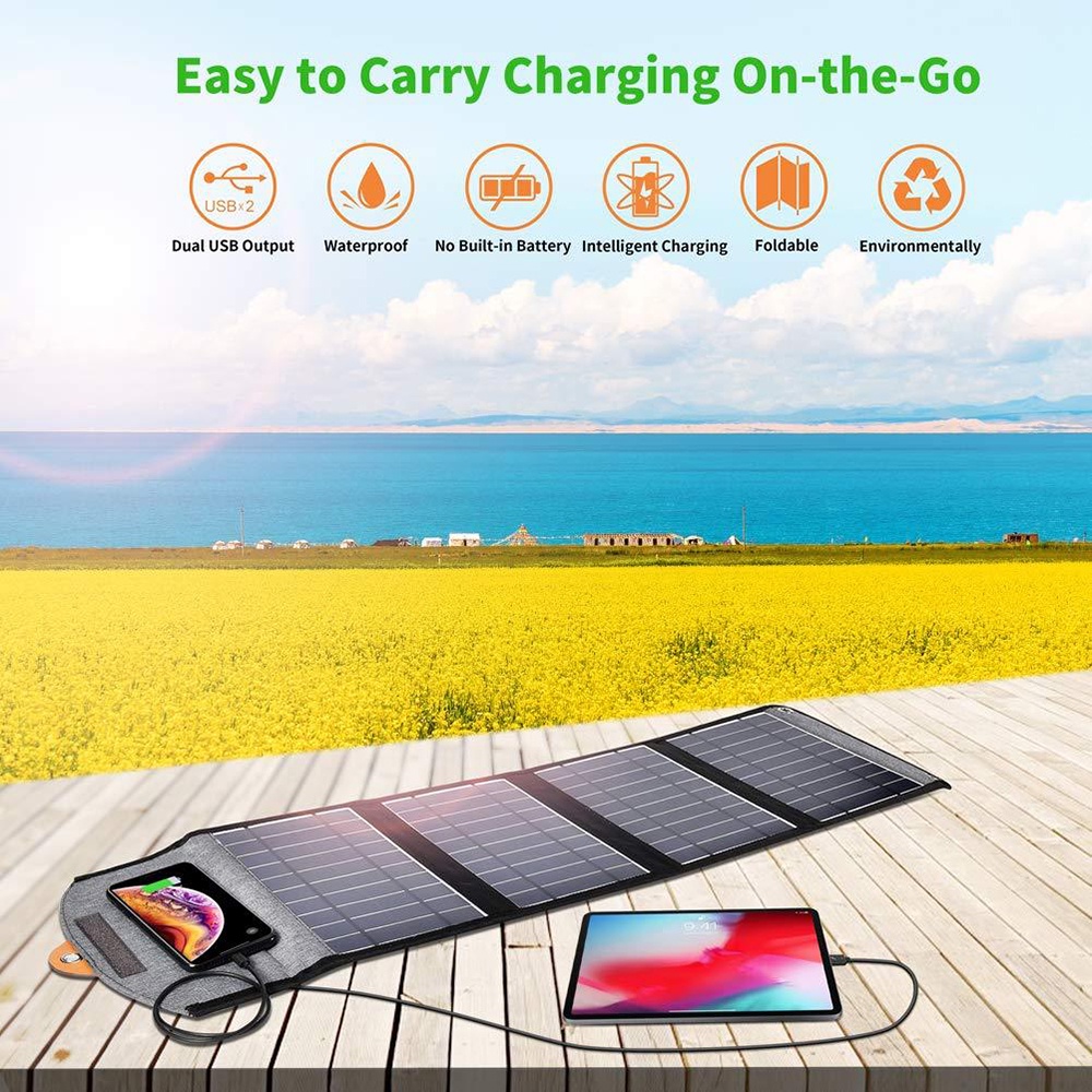 Choetech USB Foldable Solar Powered Charger 4 Panel 22W - SC005 - Gray