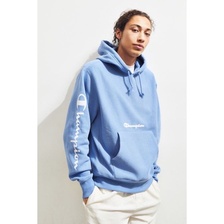 Hoodie Hype Campion Blue Baby Champion Blue Baby Logo Tangan Champion Hoodie Jumper Blue Baby