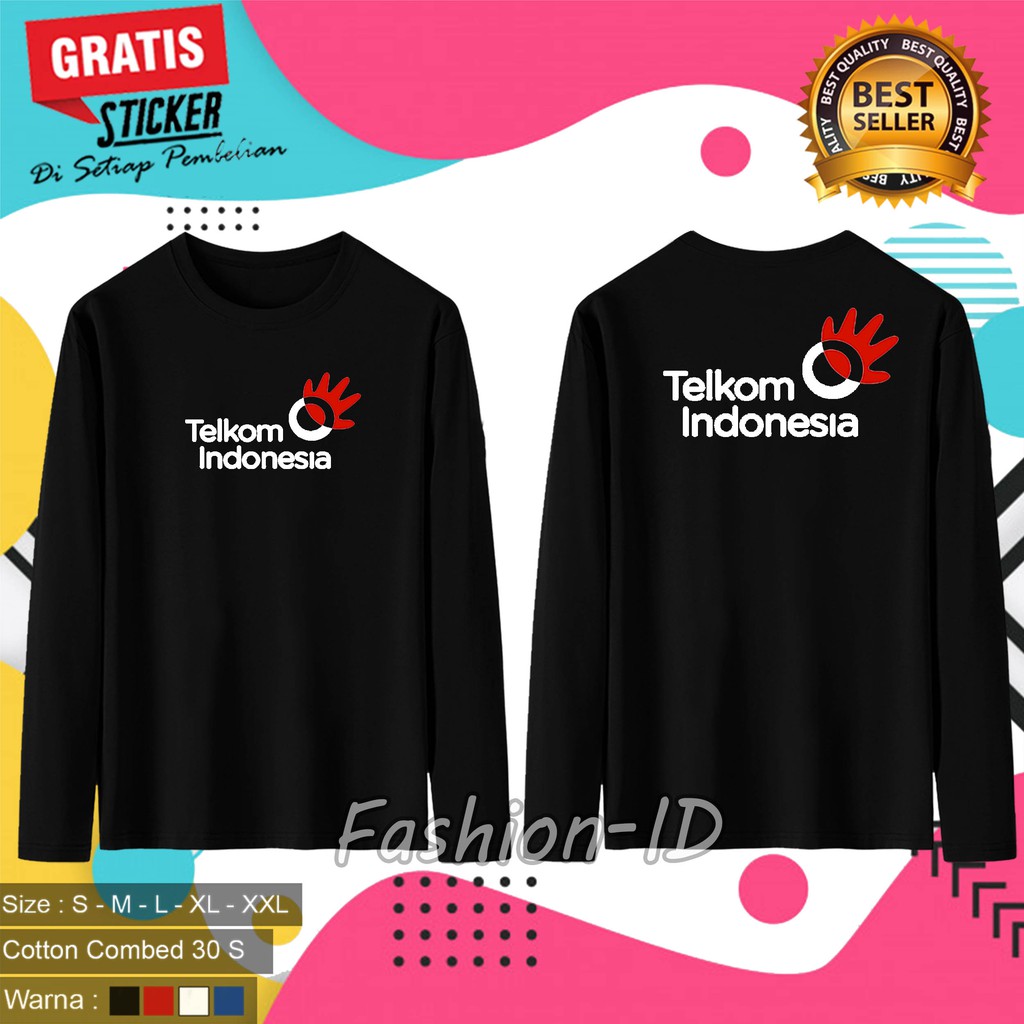 Baju Kaos Lengan Panjang TELKOM INDONESIA Pria Wnita Distro KAOS PRIA KEREN