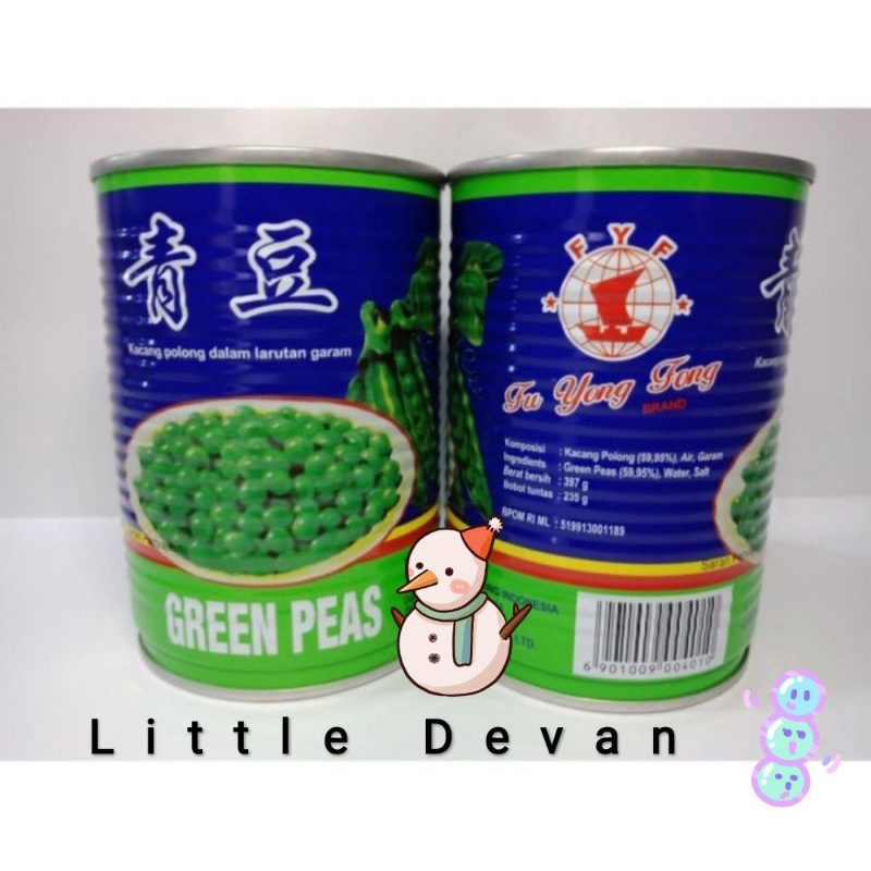 kacang polong kaleng / green peas FYF 397gr