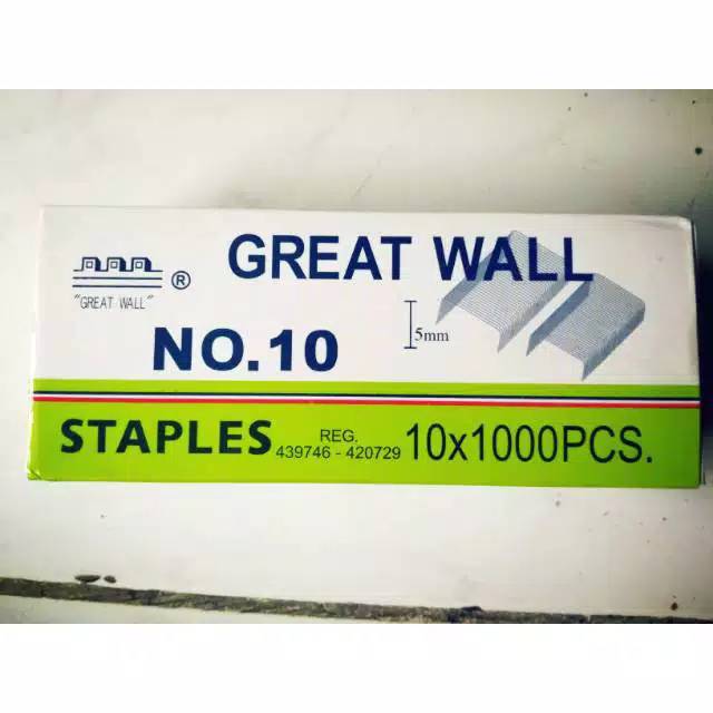 

1 pack Isi staples great wall no. 10