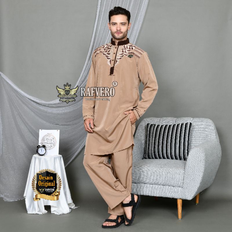 Setelan Baju Muslim Al- Ghazza ORIGINAL RAFVERO - setelan Baju Qurta