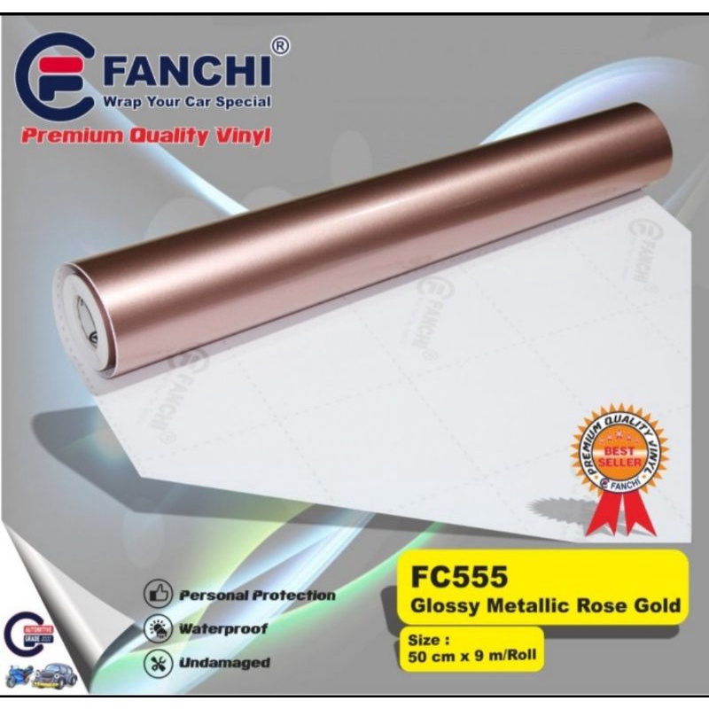 Sticker Fanchi FC555 Glossy Metallic Rose Gold Candy Metalik Glossy Premium Wrap