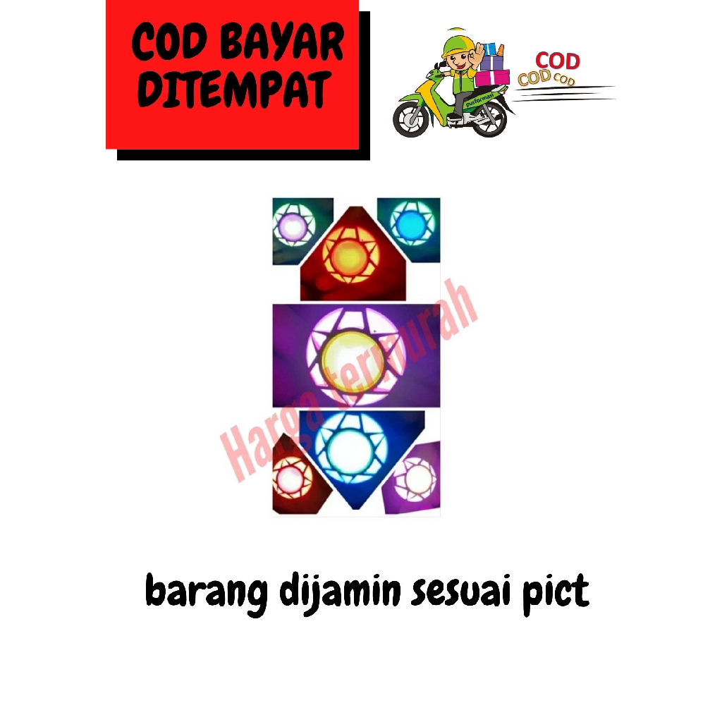 Lampu LED Stop Belakang Projie Bulat Bintang Rainbow Kedip Motor