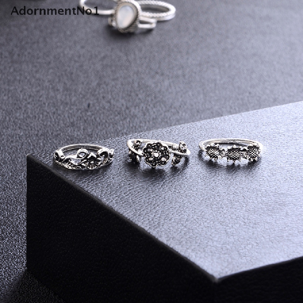 (AdornmentNo1) 14pcs / Set Cincin Buku Jari Aneka Bentuk Gaya Boho Untuk Wanita