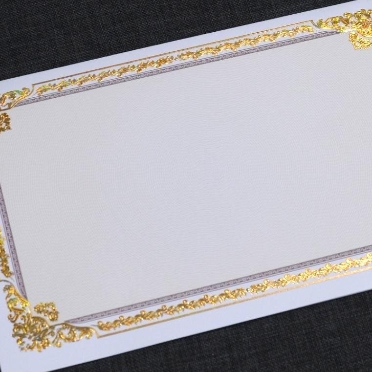 

Blanko / kertas piagam sertifikat folio simpaty full foil emas mewah