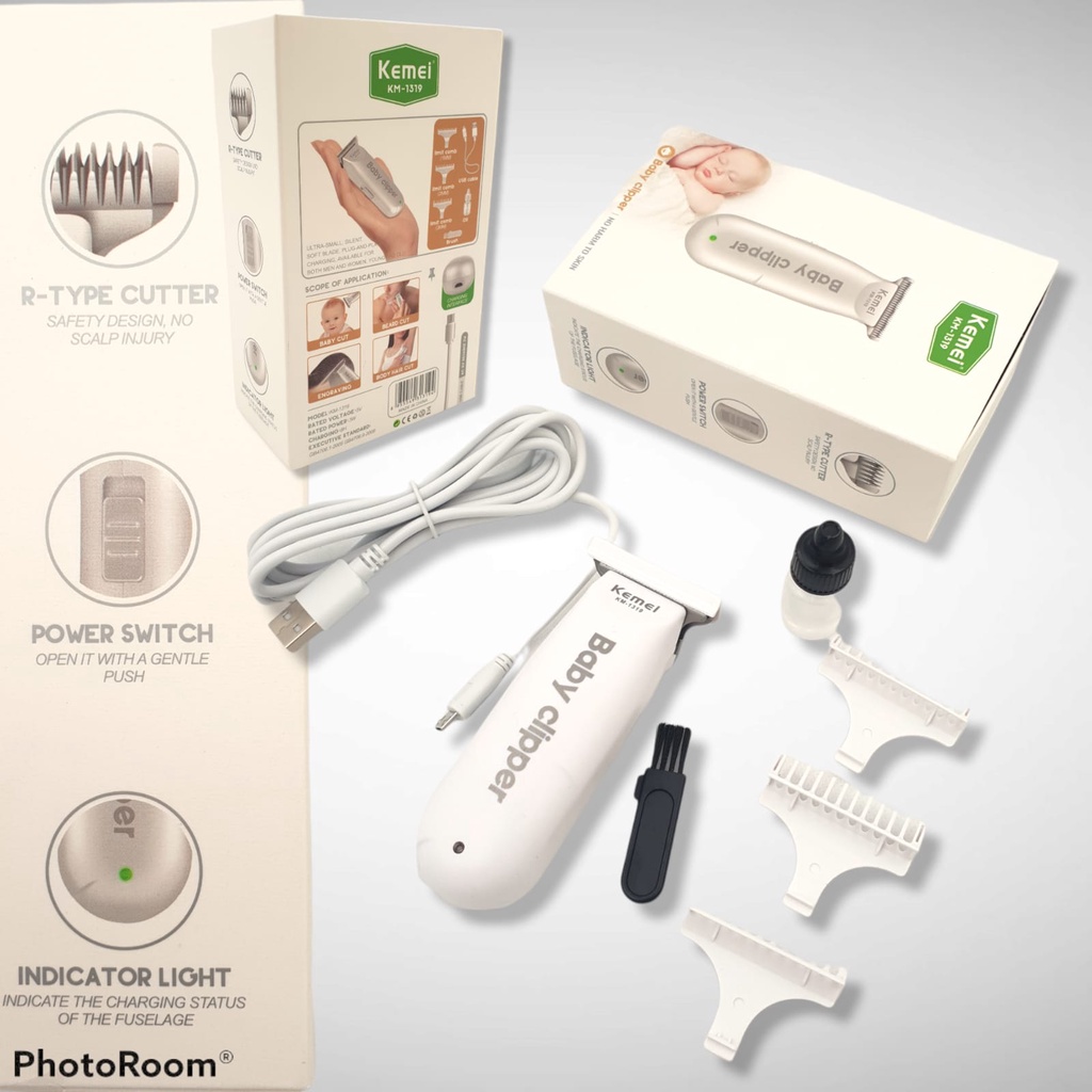 KEMEI KM-1319 / KM 1319 Baby Shaver - Alat Cuku Rambut Elektrik Untuk Bayi Dan Dewasa/ Hair Clipper