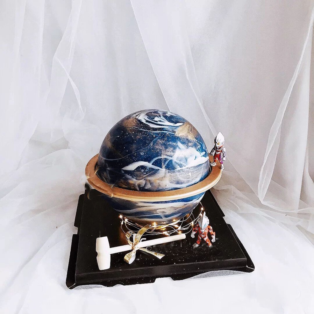 Cetakan Adonan Kue Desain Planet Setengah Bola Bahan Silikon Model DIY