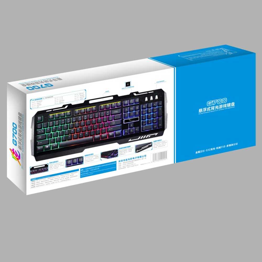 Set Lengkap Gaming Keyboard LED with Mouse / Leopard G700 Gaming Keyboard LED / PC Full Set Keyboard LED Gaming PC Komputer Laptop Waterproof / Keyboard Gaming Mechanical Rgb Sakelar Panel Logam / Keyboard Mouse 1 Paket Murah Original