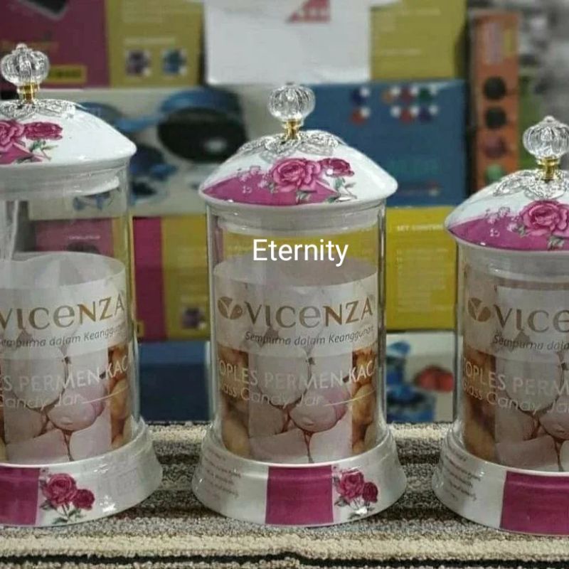 VICENZA Glass Candy Jar GA301 dan G301 TOPLES