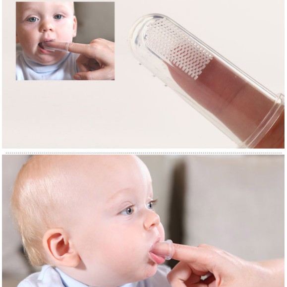 Sikat Gigi Bayi Bahan Soft Silicone Finger Toothbrush - Transparent