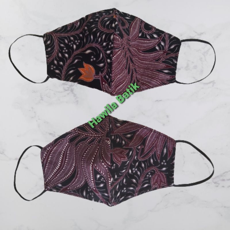 Masker Batik Katun Premium Warna Lilac