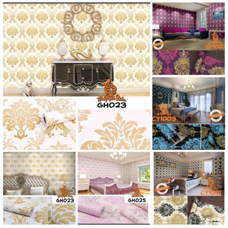 Wallpaper dinding sticker 45cmx 10m motif 3D batik vinyl marble 3d kamar tidur aesthetic dapur ruang