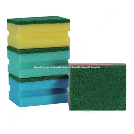 Proclean Multicolor Sponge Scrubber 4pcs Spon Serba Guna Spon Pembersih Peralatan Makan Cuci Piring Kompor Perabot Berwarna Warna Warni