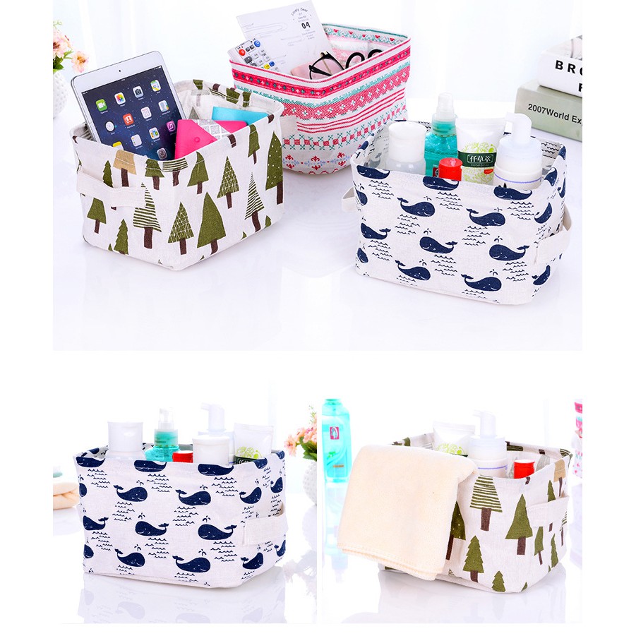 MINI Storage Box Kotak Kain Penyimpanan Serbaguna Waterproof Antik