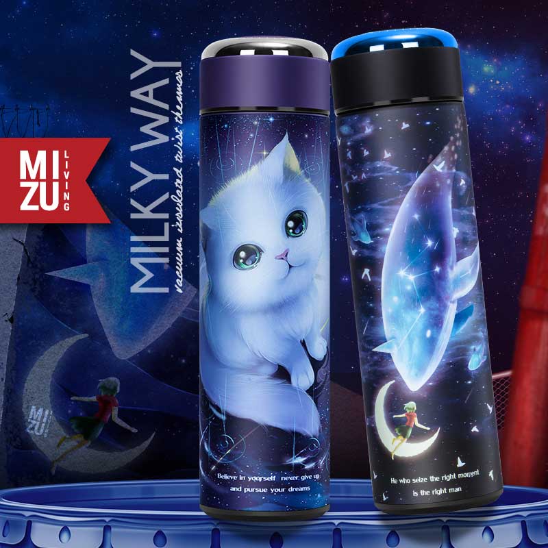 MIZU MILKY WAY Vacuum Insulated Twist Thermos Stainless 304 Flask Strainer Termos Stenlis BPA-Free Tumbler Saringan Teh Infused Water