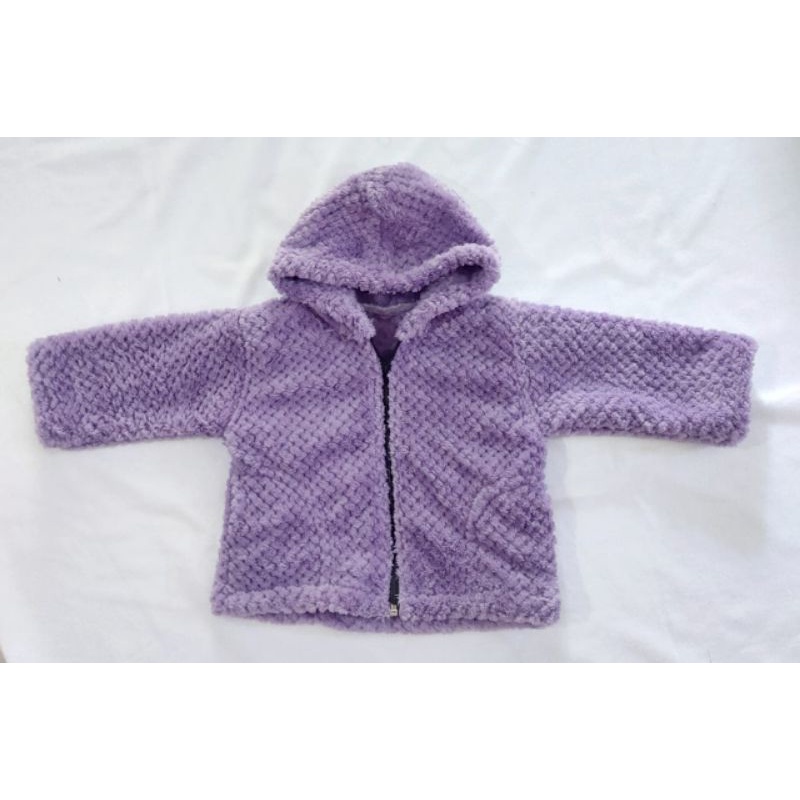 Jaket Bayi Usia 1-2 tahun / jaket bayi lembut-Ungu