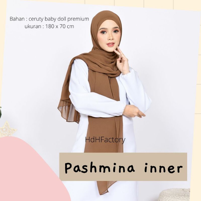 KERUDUNG PASHMINA INSTAN PLUS INNER 2 IN 1 CERUTY 180 X 75