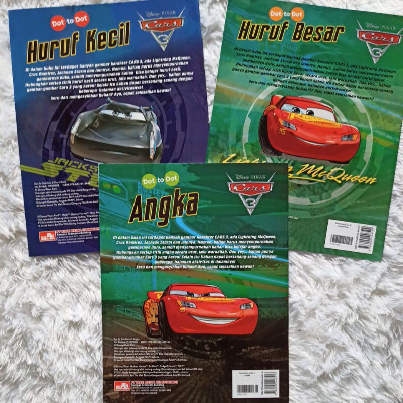 Buku Aktivitas Anak Dot to Dot - Disney Pixar Cars - HuHuruf Kecil, Huruf Besar, Angka