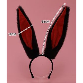 Bando Kelinci Rabbit Kawaii Cosplay Lolita Japan Hitam Black White