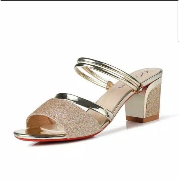 ZPT-sandal heels glitter wanita OF-11